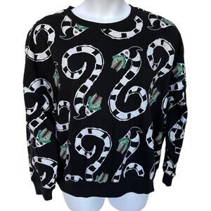 Beetlejuice Sandworms All Over Print Crew Neck Sweat Shirt size L